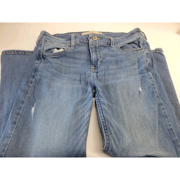 Hollister Jeans Size 7L W28 L35 Women’s Mid Rise Boot Blue Denim - Picture 1 of 10